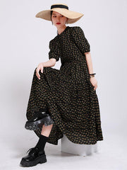 Fashion Floral Bishop Sleeve Dress