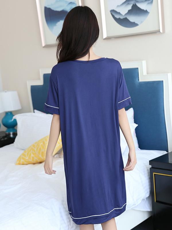 Loose Comfortable Simple V-Neck Pajamas