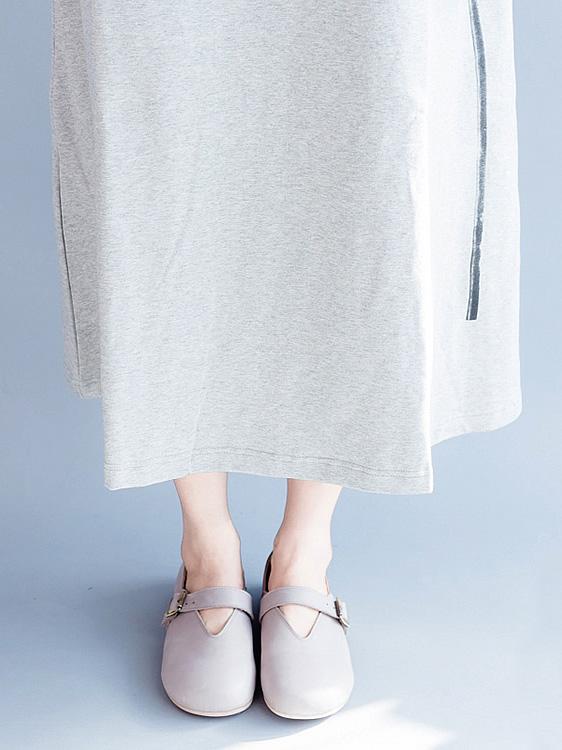 Gray Casual Cotton blend T-shirt Dress