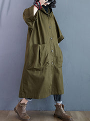 Women Casual Loose Hooded Coat