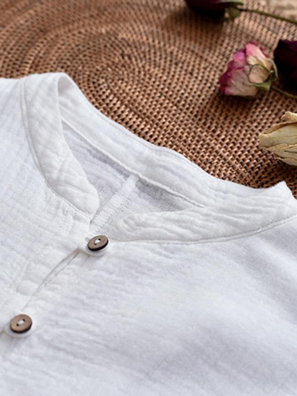 Retro National Double Cotton Long Sleeve Dress