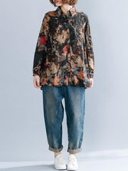 Vintage Loose Flower Print Shirt