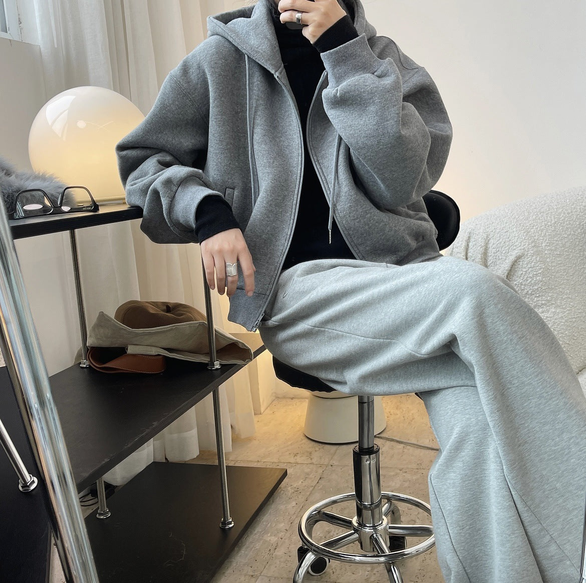Casual Thicken Solid Color Zipper Sport Outwear