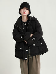 Hooded Short Loose Profile Down Coat