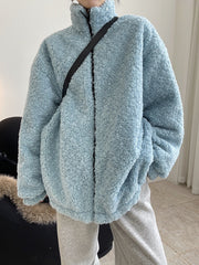 Casual Solid Color Plush Loose Coat