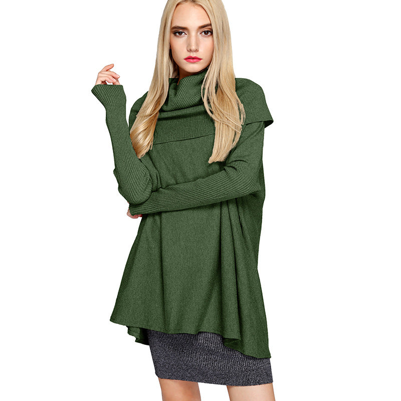 Loose Solid Color Turtleneck Pullover Sweater