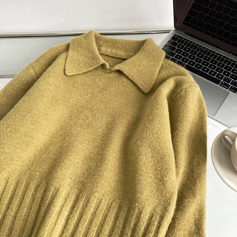 Simple Solid Color Turtleneck Sweater