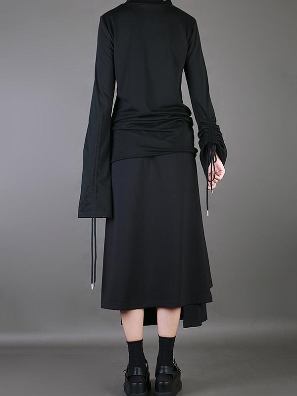 Plain Multi-Layer Cropped Skirt
