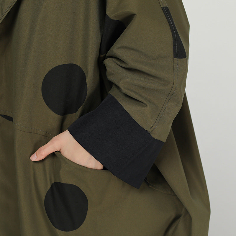 Retro Polka Dot Cloak Irregular Outwear