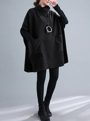 Loose Casual Turtleneck Bat Sleeve Outwear