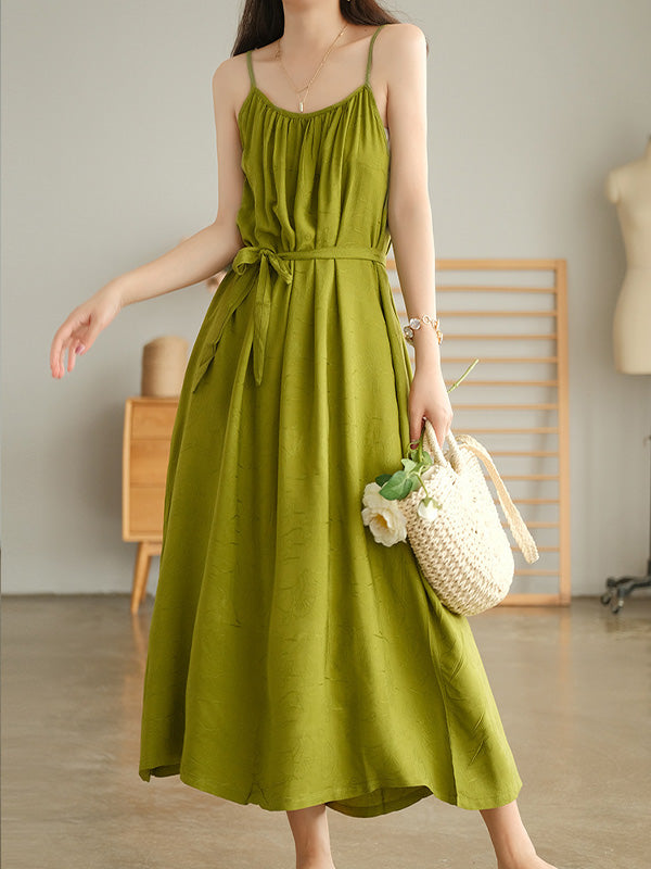 Simple Solid Color Sling Thin Sleeveless Dress