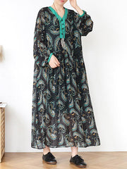 Loose Light Soft Holiday Floral Long Dress