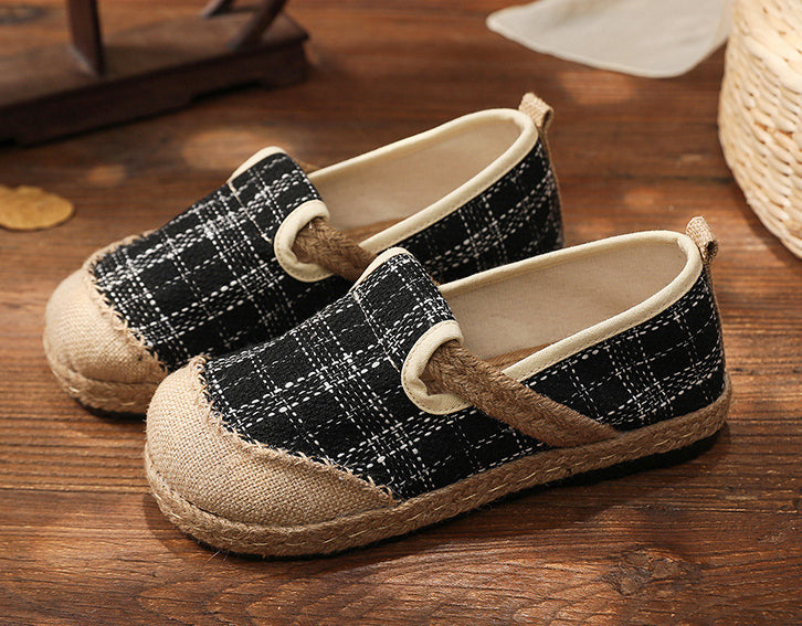 Plaid Retro Ethnic Big Toe Shoes