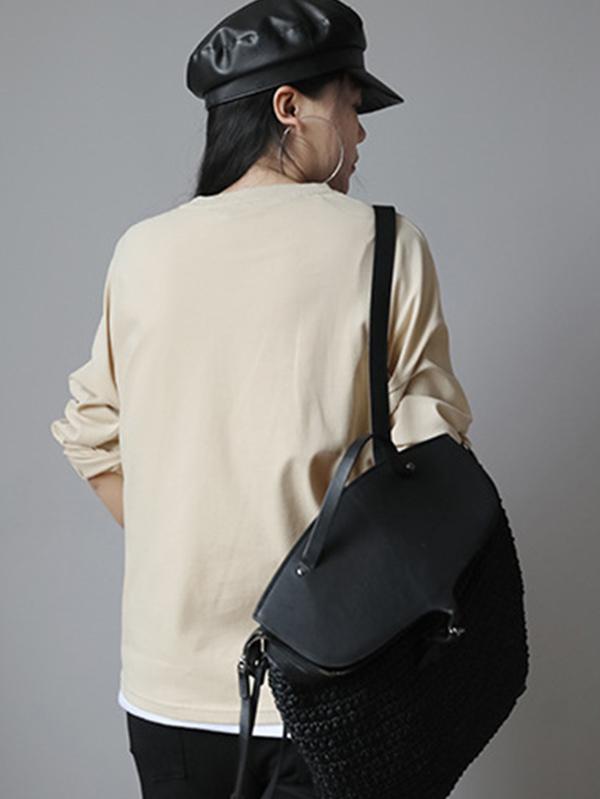 Loose Casual Printed Long Sleeve Round Neck T-Shirt
