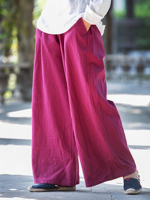 Loose Pure Color Comfortable Linen Pants