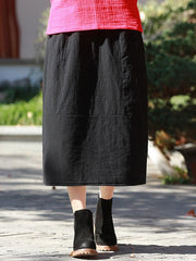 Loose Split-Joint Cotton-Padded Skirt