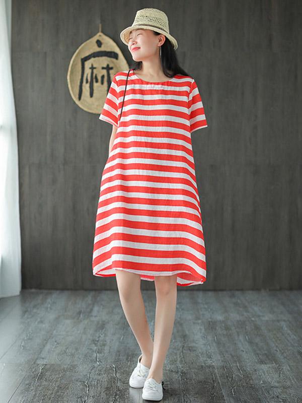 Original Stripe Round-Neck Dress