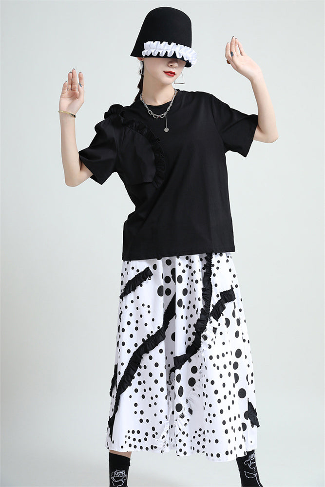 Solid Color Loose Round Neck Short Sleeve T-Shirt