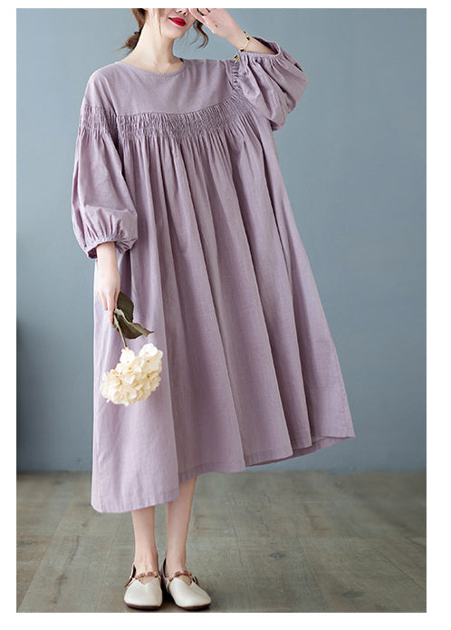 Loose Solid Color Midi Dress