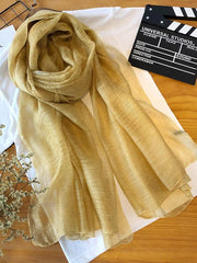 Silk Solid Vintage See-through Fashion Scarf