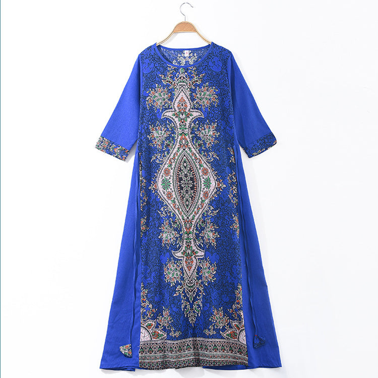 Loose Ethnic Embroidered Maxi Dress