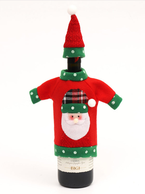 Christmas Creative Snowman Elk Red Wine Bottle Set