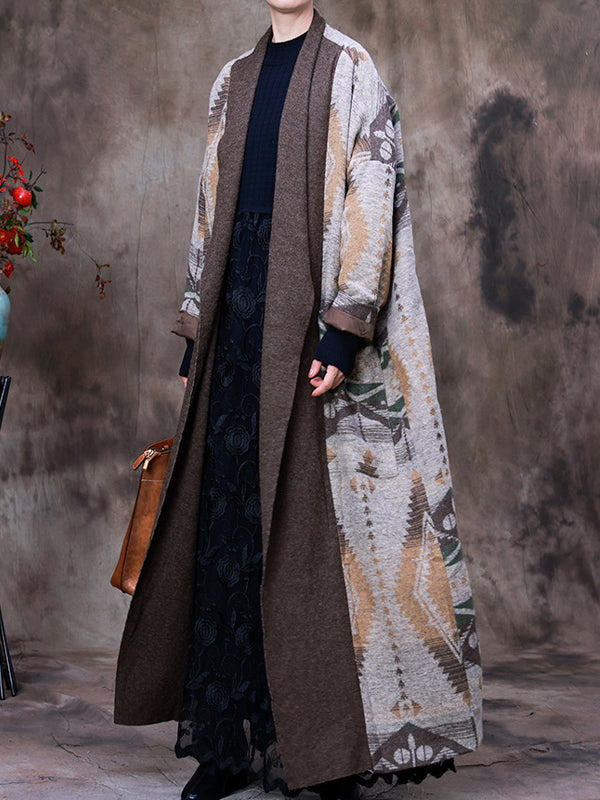 Patchwork Tweed Print Coat