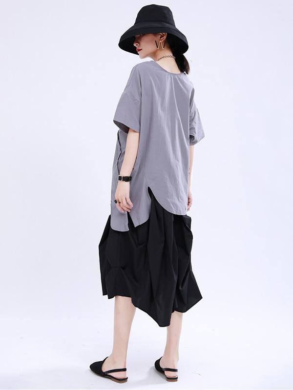 Loose Back Cropped Cotton T-Shirts