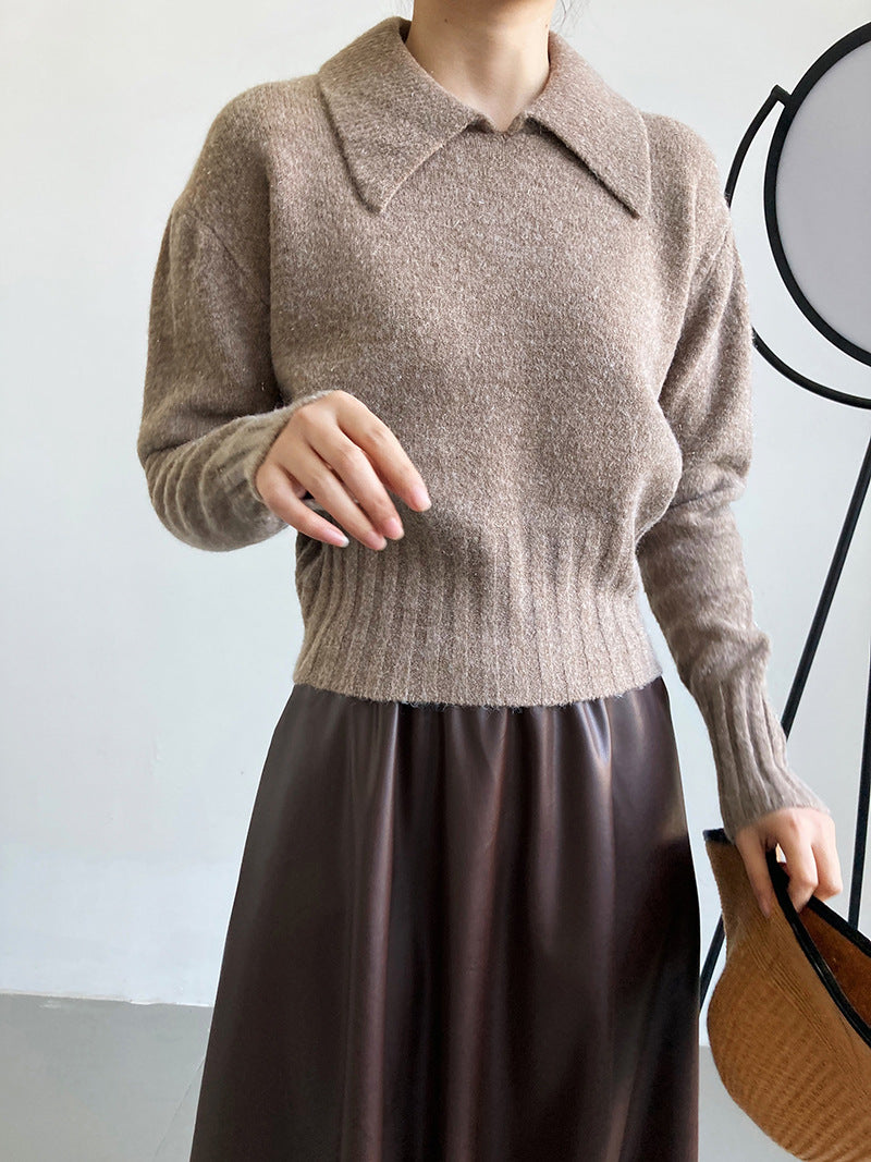 Simple Solid Color Turtleneck Sweater