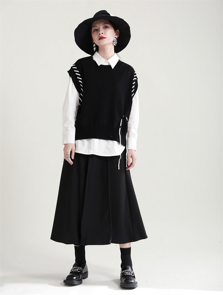 Loose Irregular Knitted Sleeveless Waistcoat