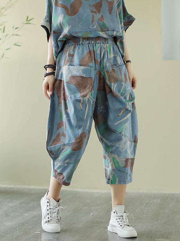 Artistic Retro Denim Two Pieces Suits