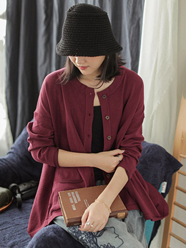 Original Irregularity Knitting Long Sleeve Cardigans Outerwear