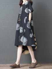 Casual Polka Printed Long Dress