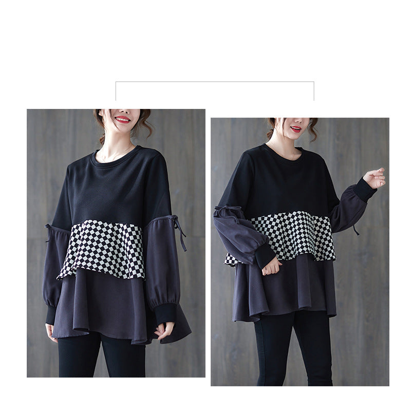 Round Neck Patchwork T-Shirt