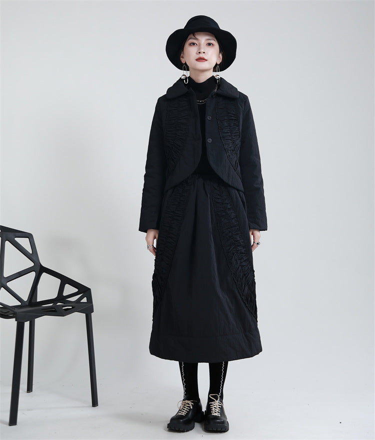 Simple Splicing Lace Casual Coat