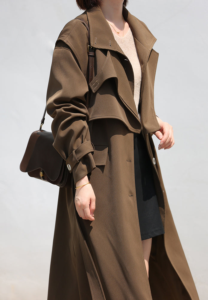 Windbreaker 2-Piece Suit Temperament Loose Belted Jacket