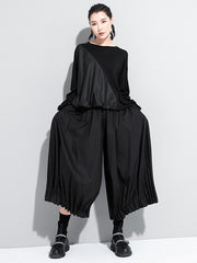 Cool Roomy Ruffled Wide Leg Pants