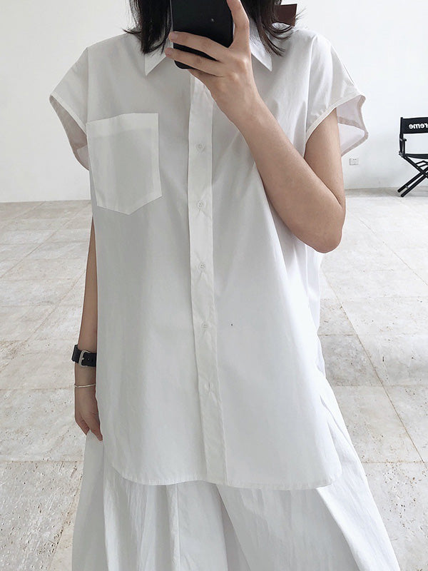 Original Solid Sleeveless Blouses&Shirts Tops