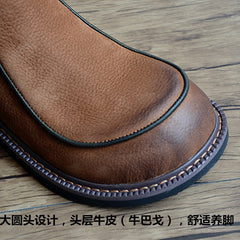 Simple Low-Heeled Round Toe Martin Boots