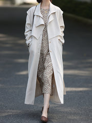 Windbreaker 2-Piece Suit Temperament Loose Belted Jacket