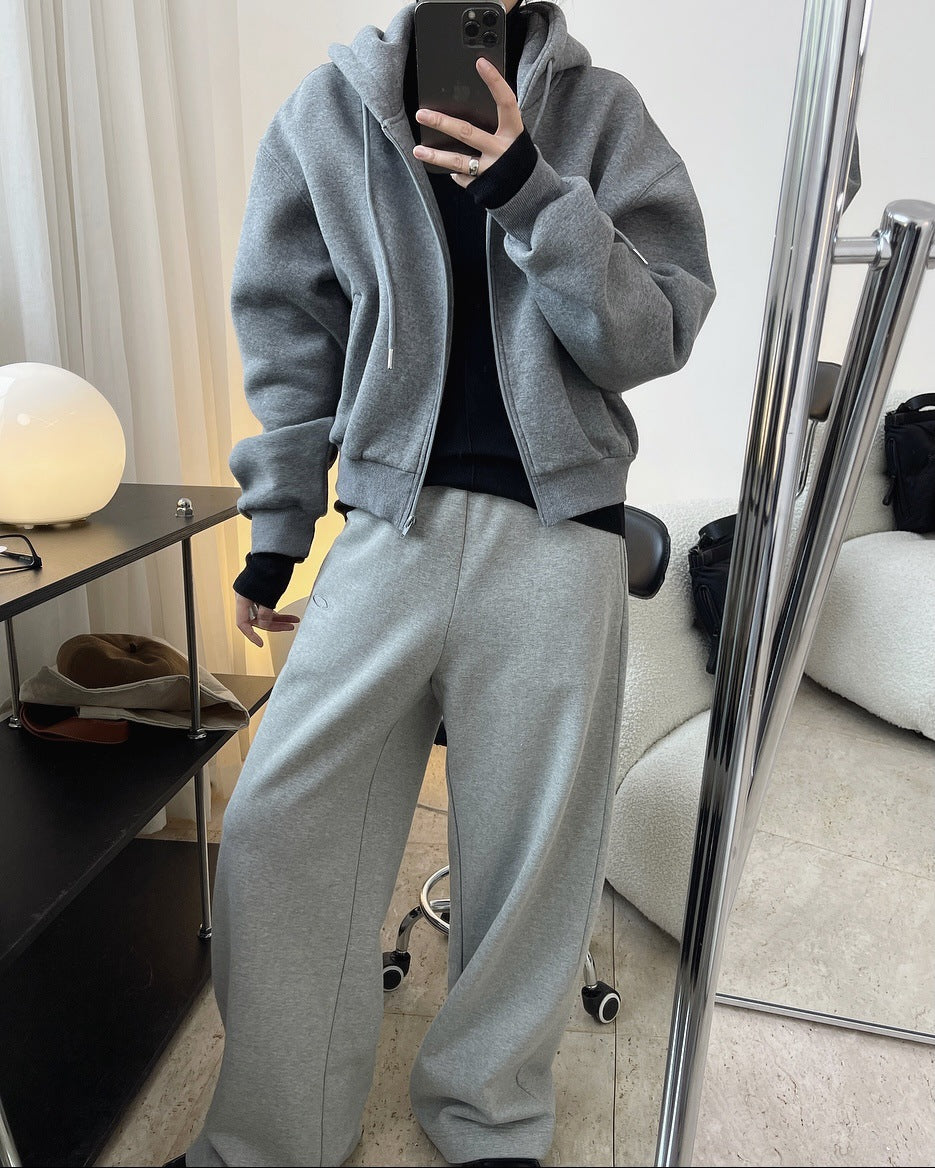 Casual Thicken Solid Color Zipper Sport Outwear