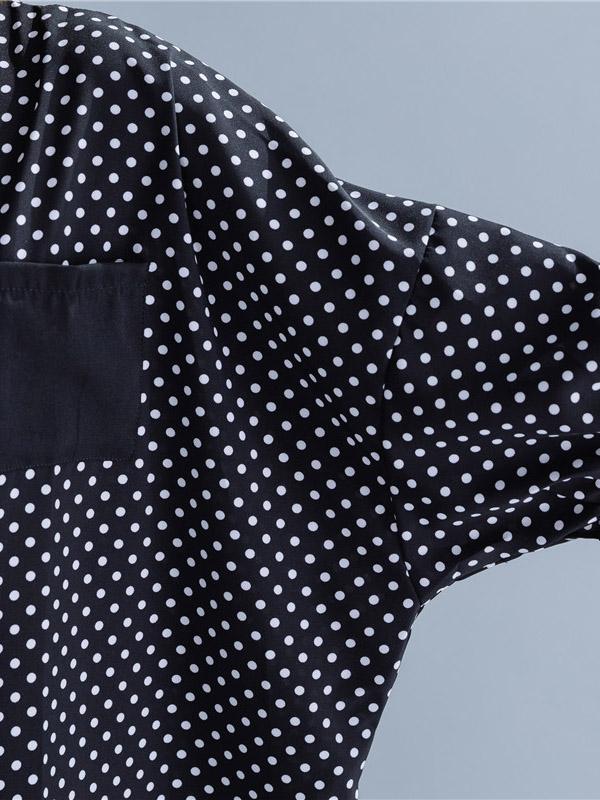 Polka-Dot Splicing Bat Sleeve Long Shirt