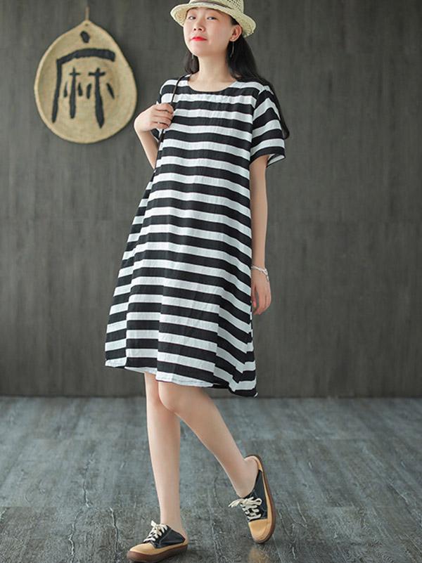 Original Stripe Round-Neck Dress