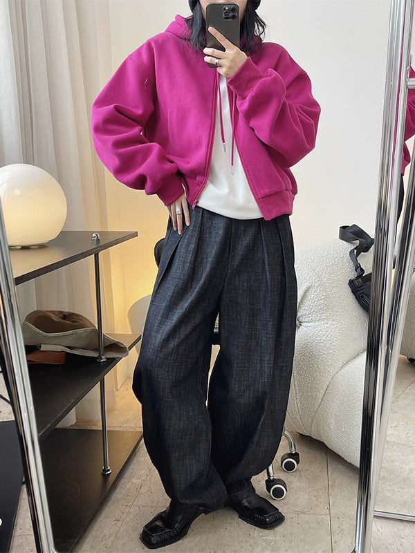 Casual Thicken Solid Color Zipper Sport Outwear