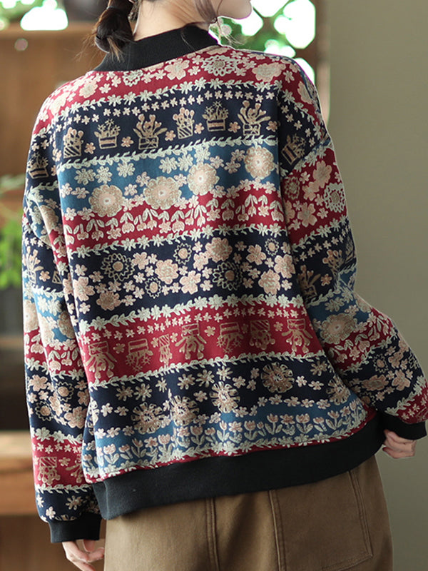 Printed Half Turtleneck Pullover Sweater