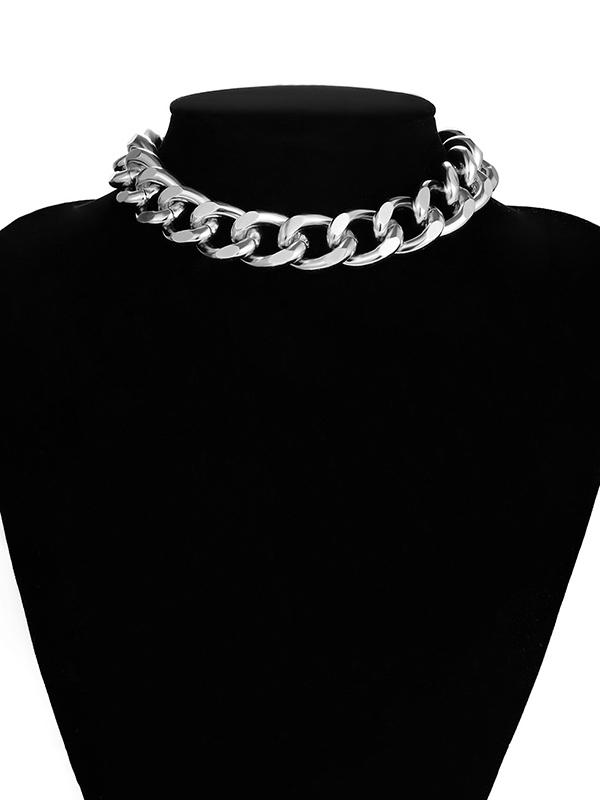 Punk Choker Hip Hop Big Chunky Aluminum Thick Chain Necklace