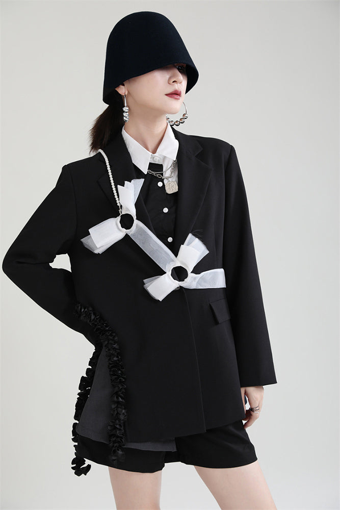 Stitching Long Sleeve Suit Outwear