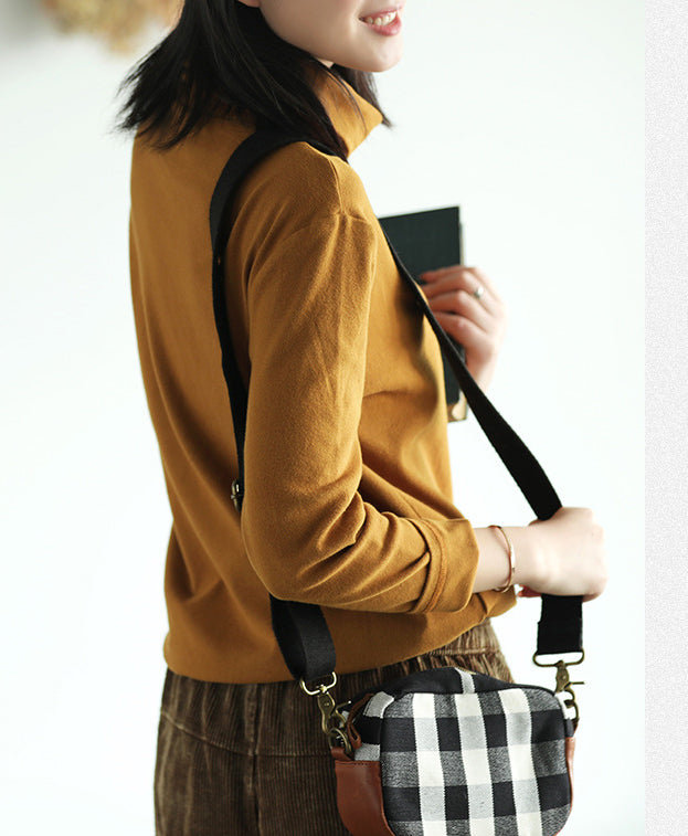 Simple Solid Color Turtleneck Long Sleeve T-Shirt