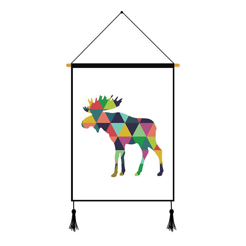 Colorful Deer Geometric Printed Wall Hanging Decoration