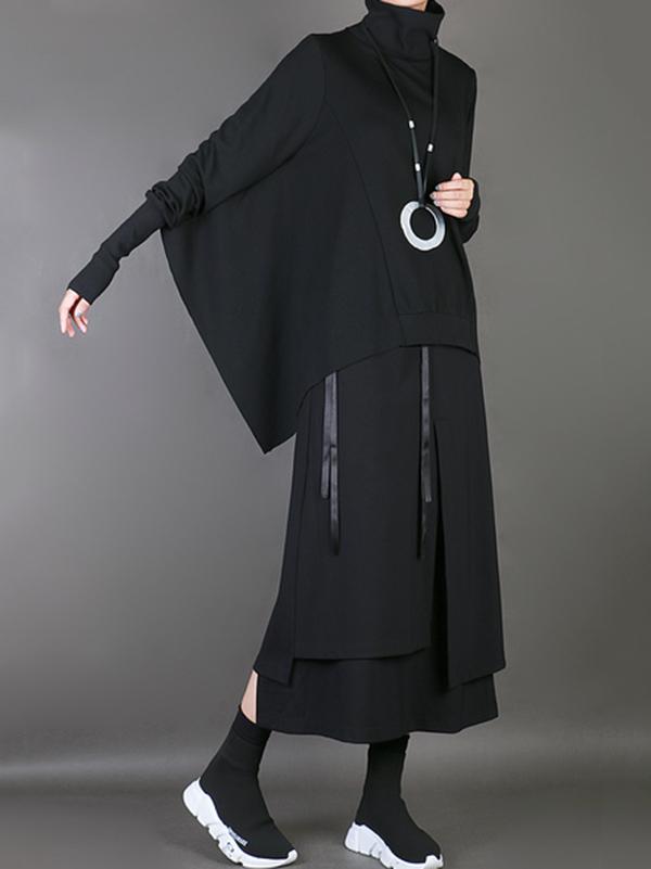 Plain Multi-Layer Cropped Skirt